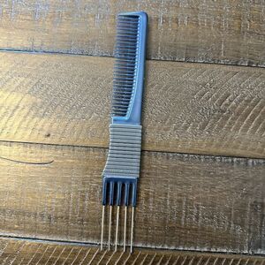 NEW Vintage Caruso Comb Dual Side Pick Comb Teal Blue Grey Gripper Teasing Lift
